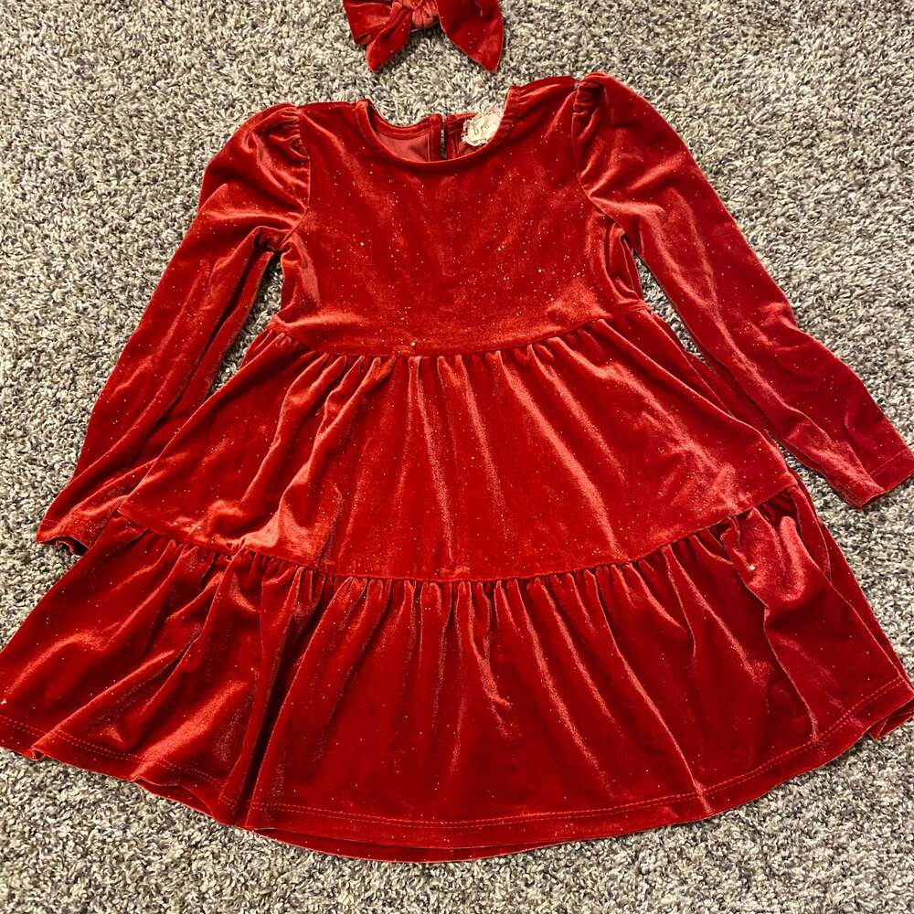 Btween Red Velvet Holiday Dress size 4t